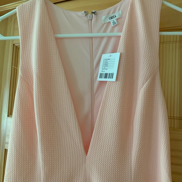 Deep V, A-line dusty pink dress - Picture 3 of 4